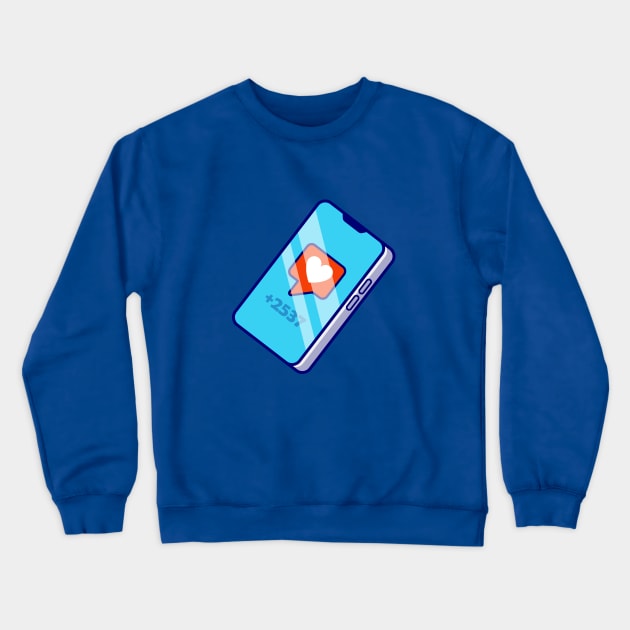 Smartphone with Love Screen Crewneck Sweatshirt by KH Studio